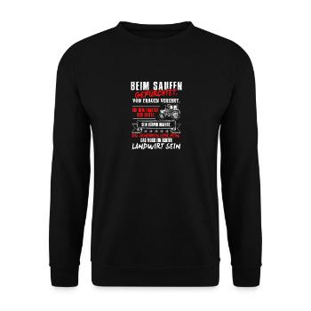 Landwirt Traktoren Geschenk · Von Frauen Verehrt - Unisex Pullover - Schwarz - Vorne - Alina (178cm) & Michal (187cm)