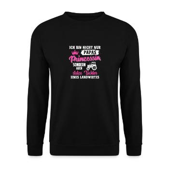 Landwirtin Traktor Frau Geschenk · Prinzessin - Unisex Pullover - Schwarz - Vorne - Alina (178cm) & Michal (187cm)