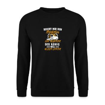 Farmer tractors gift · shredder - Unisex Sweatshirt - black - Front - Alina (178cm) & Michal (187cm)