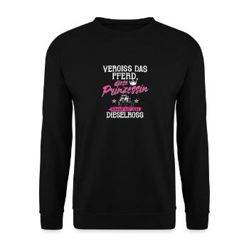 Landwirtin Traktor Frau Geschenk · Prinzessin - Unisex Pullover - Schwarz - Vorne - Alina (178cm) & Michal (187cm)