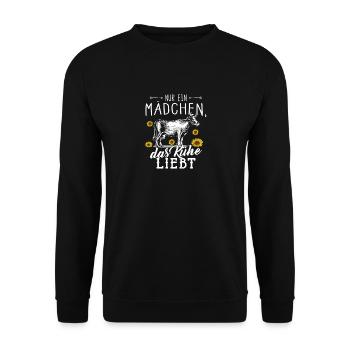 Vaches vaches vaches ferme cadeau · Fille - Sweat-shirt Unisexe - noir - Devant - Alina (178cm) & Michal (187cm)