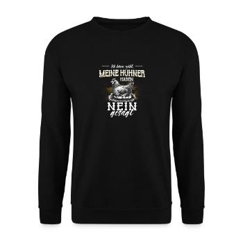 Chicken Animal Chickens Gift · I can't - Unisex Sweatshirt - black - Front - Alina (178cm) & Michal (187cm)