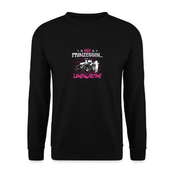 Landwirtin Traktor Frau Geschenk · Prinzessin - Unisex Pullover - Schwarz - Vorne - Alina (178cm) & Michal (187cm)