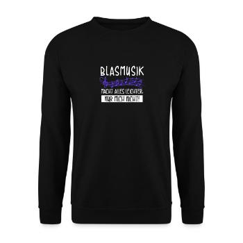 Blasmusik Musiker Musik Geschenk · Leicht - Unisex Pullover - Schwarz - Vorne - Alina (178cm) & Michal (187cm)