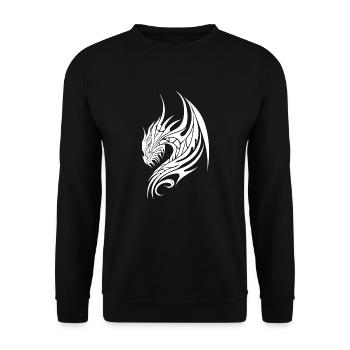Dragon tatoué avec des ailes - Sweat-shirt Unisexe - noir - Devant - Alina (178cm) & Michal (187cm)