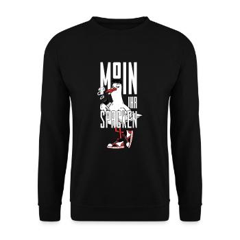 MOIN IHR SPACKEN - Unisex Pullover - Schwarz - Vorne - Alina (178cm) & Michal (187cm)
