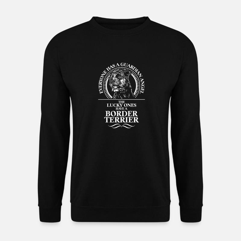 BORDER TERRIER Guardian Angel Hundespruch WILSIGNS - Unisex Pullover - Schwarz