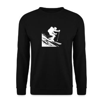 Powderday in the Alps - Unisex Pullover - Schwarz - Vorne - Alina (178cm) & Michal (187cm)
