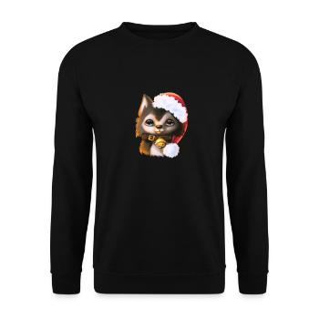 Christmas Husky - Unisex Pullover - Schwarz - Vorne - Alina (178cm) & Michal (187cm)