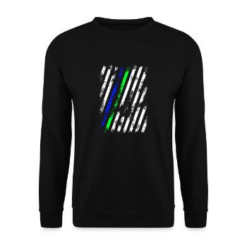 Stripes Weiß Blau Grün - Unisex Pullover - Schwarz - Vorne - Alina (178cm) & Michal (187cm)