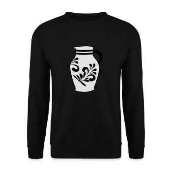Hessischer Bembel - Unisex Pullover - Schwarz - Vorne - Alina (178cm) & Michal (187cm)
