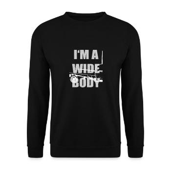Flugzeug Widebody - Unisex Pullover - Schwarz - Vorne - Alina (178cm) & Michal (187cm)