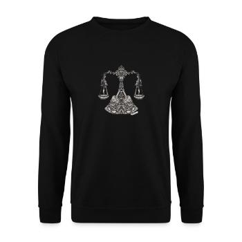 Libra Zodiac - Unisex Sweatshirt - black - Front - Alina (178cm) & Michal (187cm)
