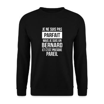 Nom de Famille - BERNARD - Sweat-shirt Unisexe - noir - Devant - Alina (178cm) & Michal (187cm)