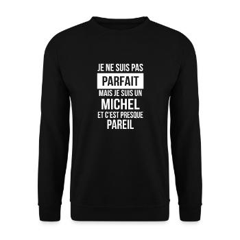 Nom de Famille - MICHEL - Sweat-shirt Unisexe - noir - Devant - Alina (178cm) & Michal (187cm)