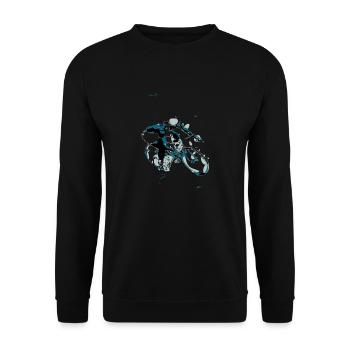 Radfahrer - Unisex Pullover - Schwarz - Vorne - Alina (178cm) & Michal (187cm)