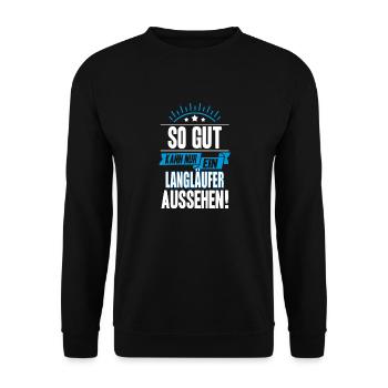 LANGLÄUFER - Unisex Pullover - Schwarz - Vorne - Alina (178cm) & Michal (187cm)