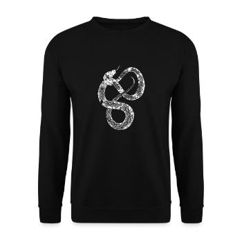 Serpent blanc - Sweat-shirt Unisexe - noir - Devant - Alina (178cm) & Michal (187cm)