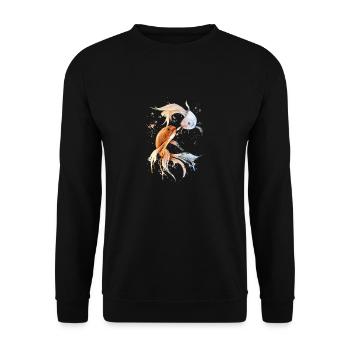 Sternzeichen Fische - Unisex Pullover - Schwarz - Vorne - Alina (178cm) & Michal (187cm)