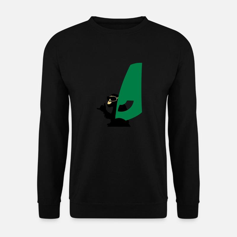 windsurfer monkey - Unisex Pullover - Schwarz