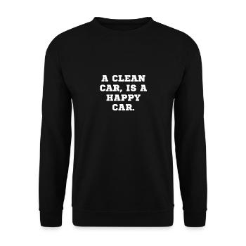 ein sauberes Auto ist ein glückliches Auto - Unisex Pullover - Schwarz - Vorne - Alina (178cm) & Michal (187cm)