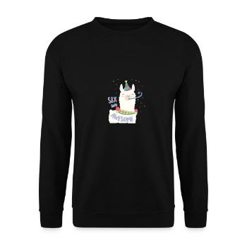 6th birthday - Unisex Sweatshirt - black - Front - Alina (178cm) & Michal (187cm)