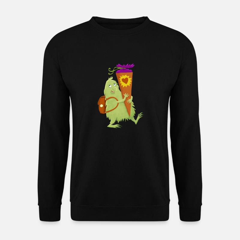 Monster mit Schultüte - Unisex Pullover - Schwarz