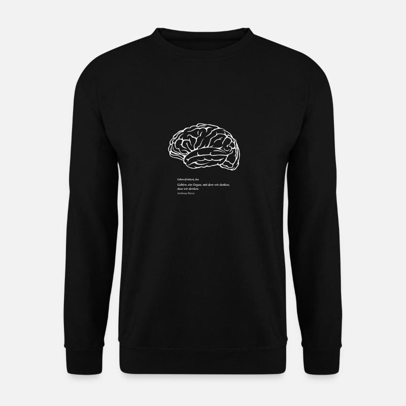 Brain: white - Unisex Sweatshirt - black