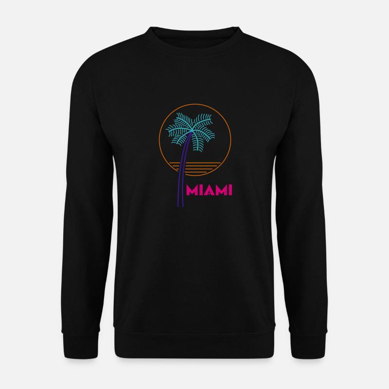 Palm Neon Miami Gift Idea - Unisex Sweatshirt - black