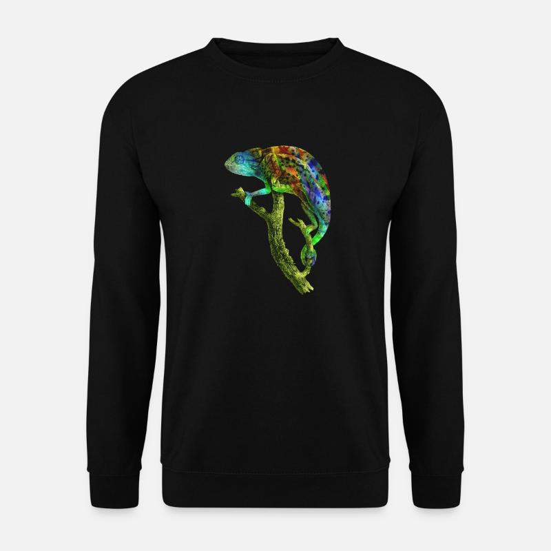 Caméléon sur la branche - aquarelle - Sweat-shirt Unisexe - noir