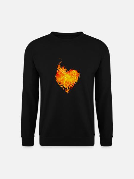 Flaming heart - Unisex Sweatshirt - black