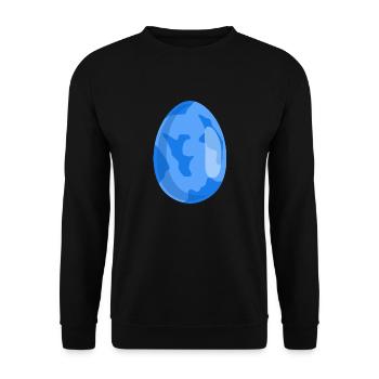 Osterei Blau gefärbt - Unisex Pullover - Schwarz - Vorne - Alina (178cm) & Michal (187cm)