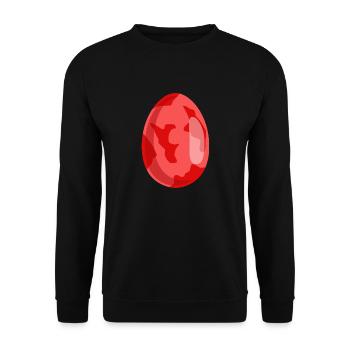 Osterei Rot gefärbt - Unisex Pullover - Schwarz - Vorne - Alina (178cm) & Michal (187cm)