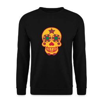 Mexican skull Calavera skull dead - Unisex Sweatshirt - black - Front - Alina (178cm) & Michal (187cm)
