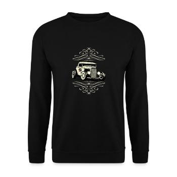 US Old Car - Unisex Sweatshirt - black - Front - Alina (178cm) & Michal (187cm)