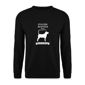 Proud owner rescue dog - Unisex Sweatshirt - black - Front - Alina (178cm) & Michal (187cm)