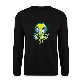 Alien with mushrooms hypnosis. - Unisex Sweatshirt - black - Front - Alina (178cm) & Michal (187cm)
