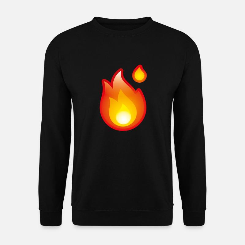 Smiley Fire - Unisex Pullover - Schwarz