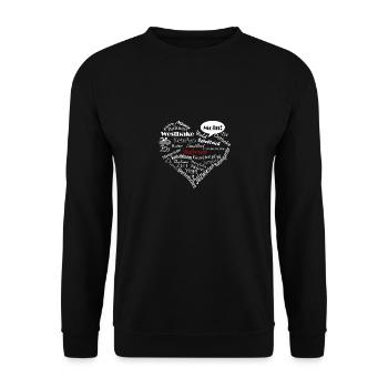 Baltrum Herz - Unisex Pullover - Schwarz - Vorne - Alina (178cm) & Michal (187cm)