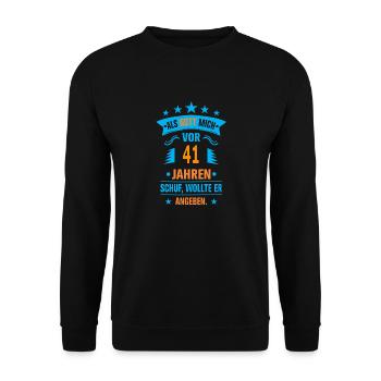 41 - Unisex Pullover - Schwarz - Vorne - Alina (178cm) & Michal (187cm)