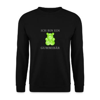 Ich bin ein Gummibär - lustiges Motiv für Jederman - Unisex Pullover - Schwarz - Vorne - Alina (178cm) & Michal (187cm)