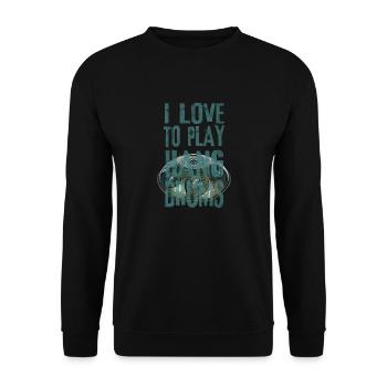 I LOVE TO PLAY HANG DRUMS handpan - Unisex Pullover - Schwarz - Vorne - Alina (178cm) & Michal (187cm)