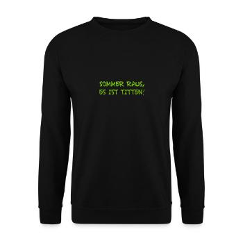 Macho mit Humor - Unisex Pullover - Schwarz - Vorne - Alina (178cm) & Michal (187cm)