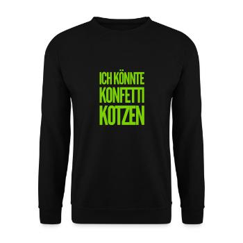 Fasching aus dem Mund - Unisex Pullover - Schwarz - Vorne - Alina (178cm) & Michal (187cm)