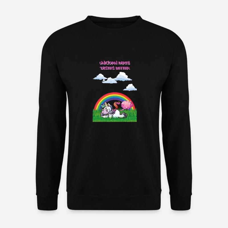 Unicorn farts tasts better Einhorn Fürze schmecken - Unisex Pullover - Schwarz