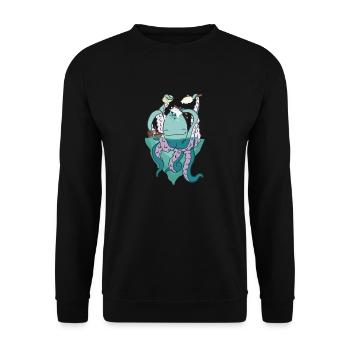 kraken - Sweat-shirt Unisexe - noir - Devant - Alina (178cm) & Michal (187cm)