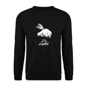 bébé phoque si mignon - Sweat-shirt Unisexe - noir - Devant - Alina (178cm) & Michal (187cm)
