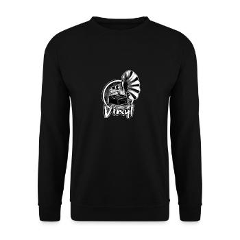 Vinyl record player gramophone retro - Unisex Sweatshirt - black - Front - Alina (178cm) & Michal (187cm)