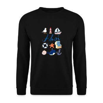Ahoi maritim Design - Unisex Pullover - Schwarz - Vorne - Alina (178cm) & Michal (187cm)