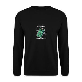 Rock E-Gitarre-Effekt "Living in OD" - Unisex Pullover - Schwarz - Vorne - Alina (178cm) & Michal (187cm)